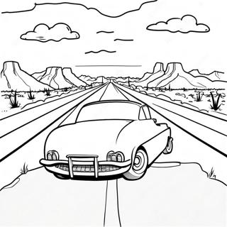 Route 66 naturskön utsikt målarbild | Route 66 målarbild
