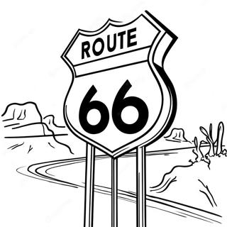 Vintage Route 66 skylt målarbild | Route 66 målarbild
