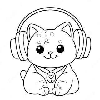 Cool DJ Catnip med Hörlurar Målarbild | DJ Kattnip målarbild