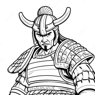 Samurai Krigare Färgläggningssida | Samurai målarbild
