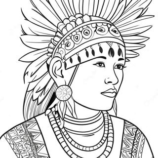 Ojibwe Färgläggningssida | Ojibwe målarbild