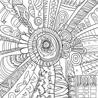 Traditionella Ojibwe Mönster Färgläggningssida | Ojibwe målarbild