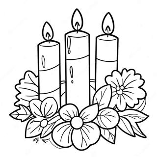 Adventskrans Färgläggningssida | Adventskrans målarbild