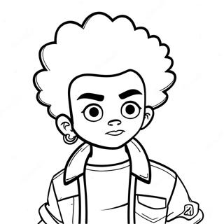 Huey Freeman Boondocks Färgläggningssida | Boondocks målarbild