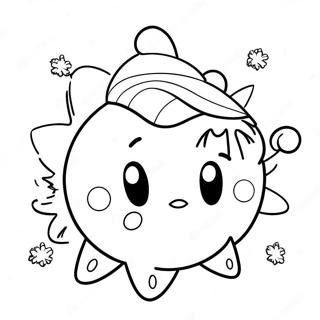 Söt Is Kirby med Snöflingor Målarbild | Is Kirby målarbild