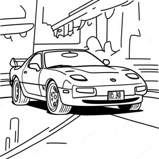 Mazda RX7 i aktion färgläggningssida | RX7 målarbild
