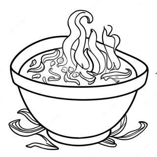 Kryddig Chili Skål Färgläggningssida | Chili målarbild