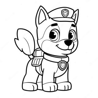 Tracker Paw Patrol Färgläggningssida | Tracker Paw Patrol målarbild