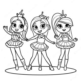 Dazzlings uppträder på scen färgläggningssida | De Bländande målarbild