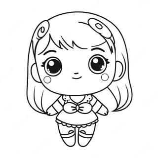 Kawaii Chibi Färgläggningssida | Kawaii Chibi målarbild
