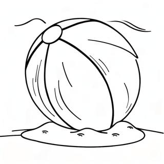 Färgglad Strandboll i Sand Färgläggningssida | Strandboll målarbild