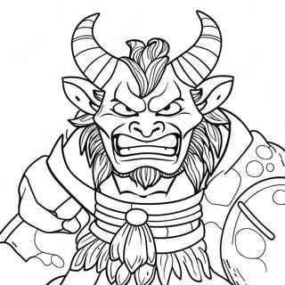 Oni Färgläggningssida | Oni målarbild