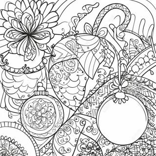 Jul Zentangle Mönster Målarbok | Jul Zentangle Mönster målarbild