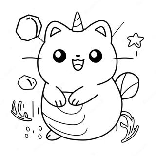 Sjöjungfru Pusheen färgläggningssida | Sjöjungfru Pusheen målarbild
