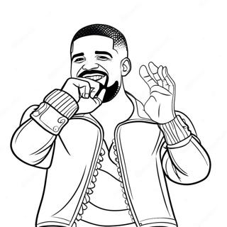 Drake Uppträder på Scen Färgläggningssida | Drake målarbild