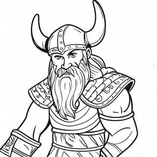Viking Krigare Färgläggningssida | Viking målarbild