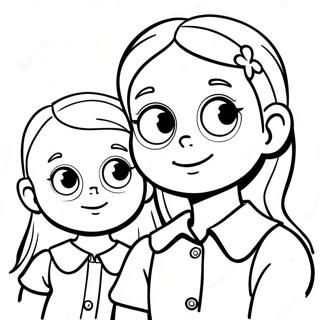 Onsdag och Enid färgläggningssida | Onsdag och Enid målarbild