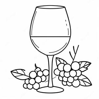 Vinglas färgläggningssida | Vin målarbild