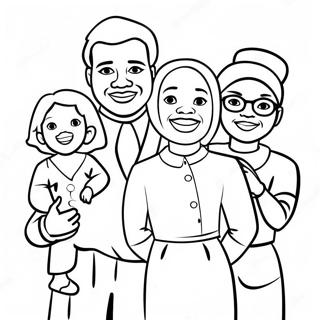 Glad Svart Familj Målarbild | Svarta Människor målarbild