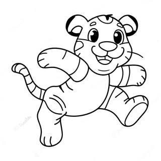 Lekfull Tigger Hoppar Målarbild | Tigger målarbild