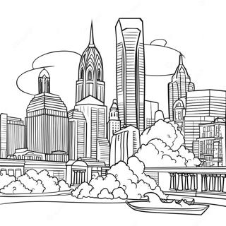 Philadelphia Skyline Målarbild | Philadelphia målarbild