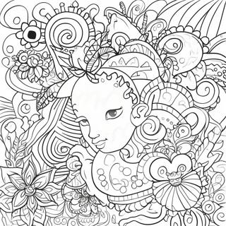 Ljusa högläsare doodles färgläggningssida | Marker målarbild