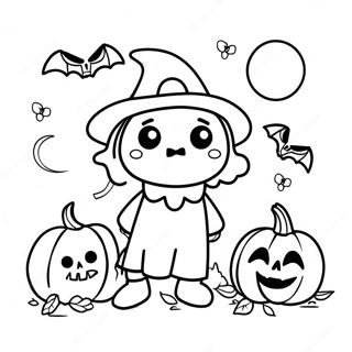 Spooky Month Halloween färgläggningssida | Skrämmande Månad målarbild