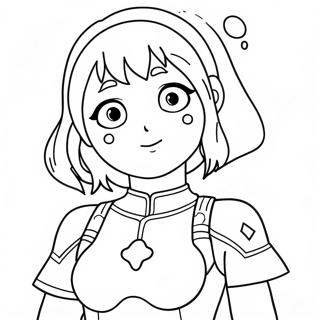 Uraraka i hjältekostym färgläggningssida | Uraraka målarbild