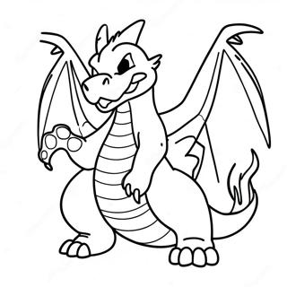 Gigantamax Charizard som andas eld målarbild | Gigantamax Pokemon målarbild