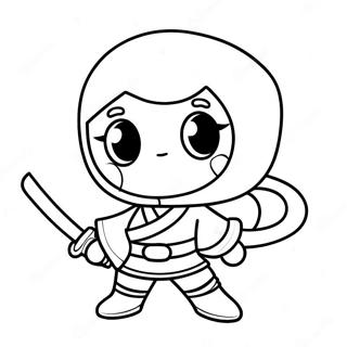 Söt Ninja Flicka Målarbild | Ninja Flicka målarbild