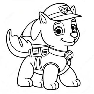 Äventyrlig Rex från Paw Patrol Målarbild | Paw Patrol Rex målarbild