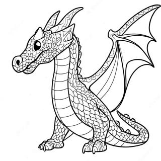 Eldsprutande Drake Färgläggningssida | Drakmani Legender målarbild