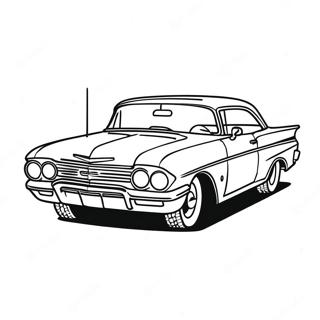 Chevy Impala Klassisk Bil Färgläggningssida | Chevy Impala målarbild