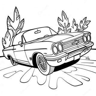 Chevy Impala Cabriolet Färgläggningssida | Chevy Impala målarbild