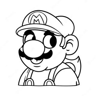 Mario med tomteluva målarbild | Mario Jul målarbild