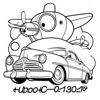 Hudson Hornet tecknad stil målarbild | Hudson Hornet målarbild