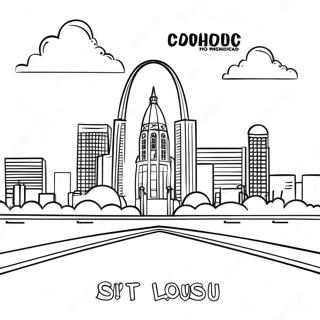 Färgläggningssida med St Louis City Skyline | St Louis målarbild