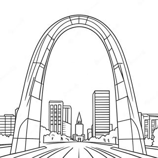 Färgläggningssida med St Louis Arch | St Louis målarbild
