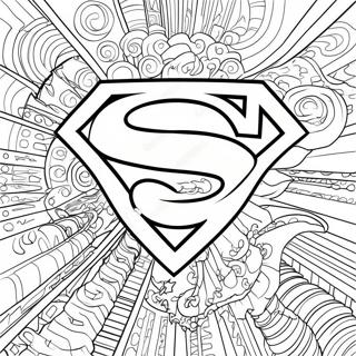 Färgläggningssida med Superman-logotyp | Superman-logotyper målarbild