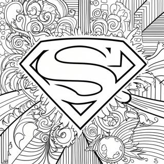 Färgläggningssida med klassisk Superman-logotyp | Superman-logotyper målarbild