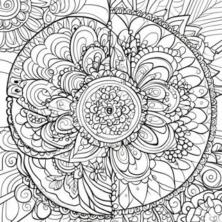 Färgläggningssida med avslappnande mandala 420 | 420 för Vuxna målarbild