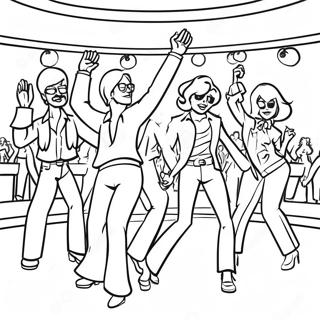 1970-talets disco dansfest färgläggningssida | 1970-talet målarbild