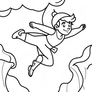 Peter Pan flyger över Neverland färgläggningssida | Peter målarbild