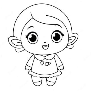 Söt Kawaii Chan med Stora Ögon Målarbild | Kawaii Chan målarbild