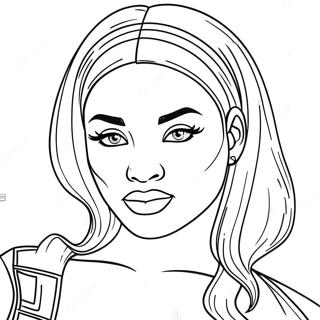 Megan Thee Stallion Målarbild | Megan Thee Stallion målarbild