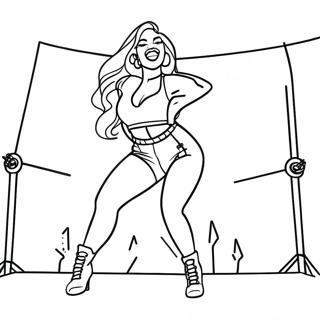Megan Thee Stallion Uppträder på Scen Målarbild | Megan Thee Stallion målarbild