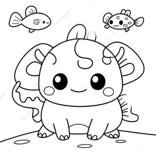 Squishmallow axolotl färgläggningssida | Squishmallow Axolotl målarbild