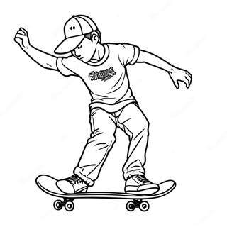 Langa Hasegawa skateboard färgläggningssida | Sk8 the Infinity målarbild