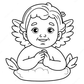 Cherub färgläggningssida | Kärleksängel målarbild