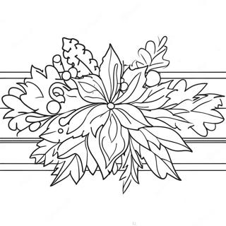 Julgräns Clipart Färgläggningssida | Julkant Clipart målarbild